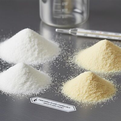 Partikel Putih atau Kekuningan Bubuk Bahan Kimia Cairan Fracking Efektif dalam Suhu dari 40°F hingga 300°F Titik Nyala Tinggi